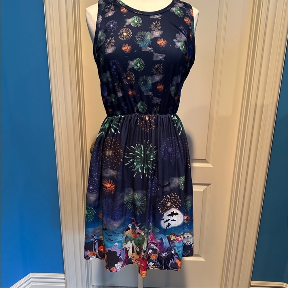 Halloween Disney Fireworks Print Women's Dress